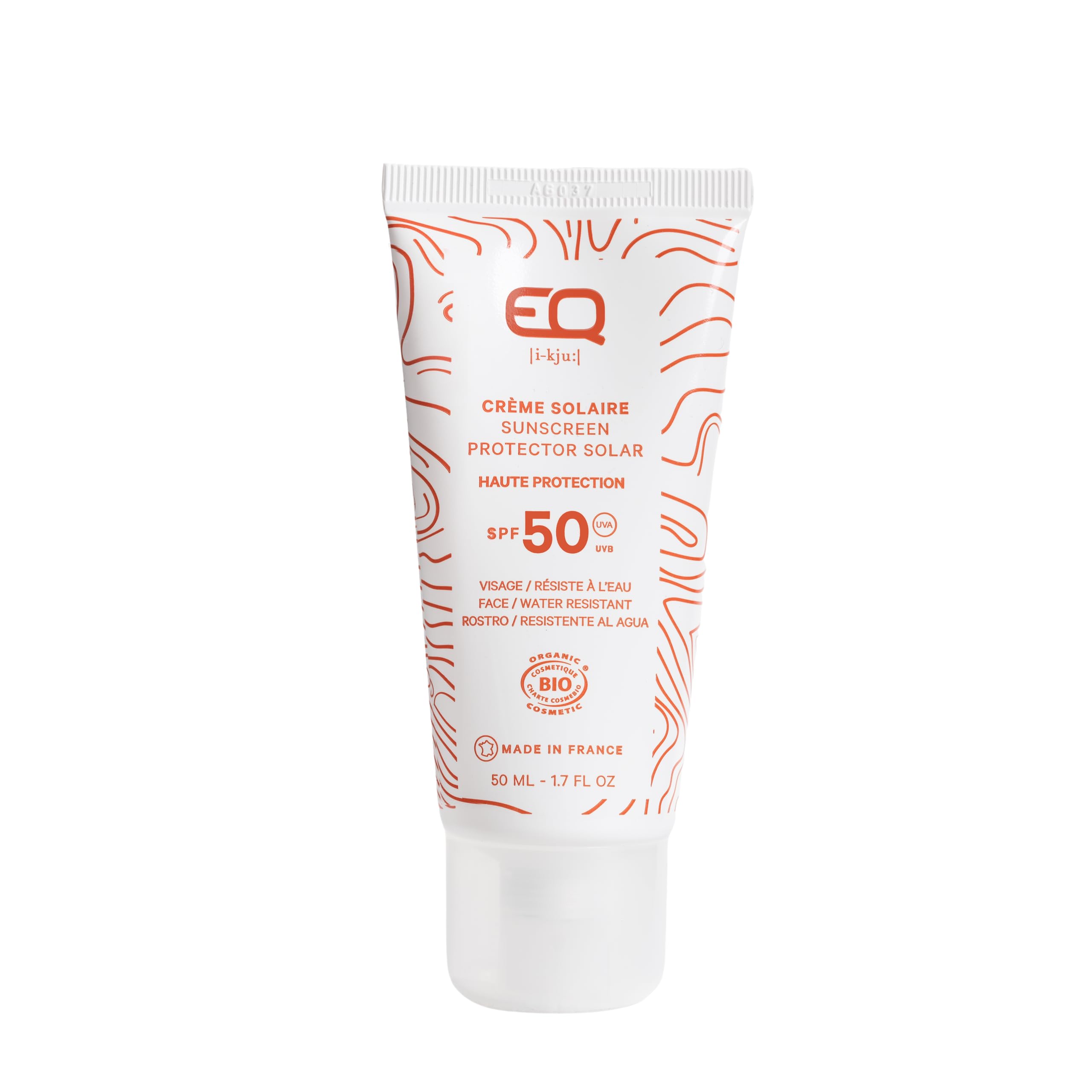 EQ Evoa | Organic Sunscreen SPF50 - Face & Body - for the whole family - Water resistant - Mineral Filters - Respects the Ocean & Preserves the Coral - Made in France - 50ml.