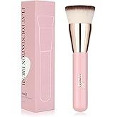 MSQ Foundation Brush for Liquid Makeup, Flat Top Kabuki Foundation Brush Premium Makeup Brushes for Liquid, Cream and Blending Powder Brush (Pink)