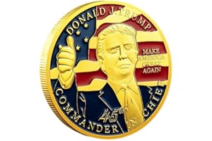 YIQILAFADA 1Pcs Donald Trump Commander in Chief CIC Political Coin Challenge Coin President Trump Coin