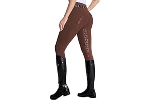 DMVOD Women's Horse Riding Pants Active Silicon Grip Full Seat Breeches for Women Equestrian Pants