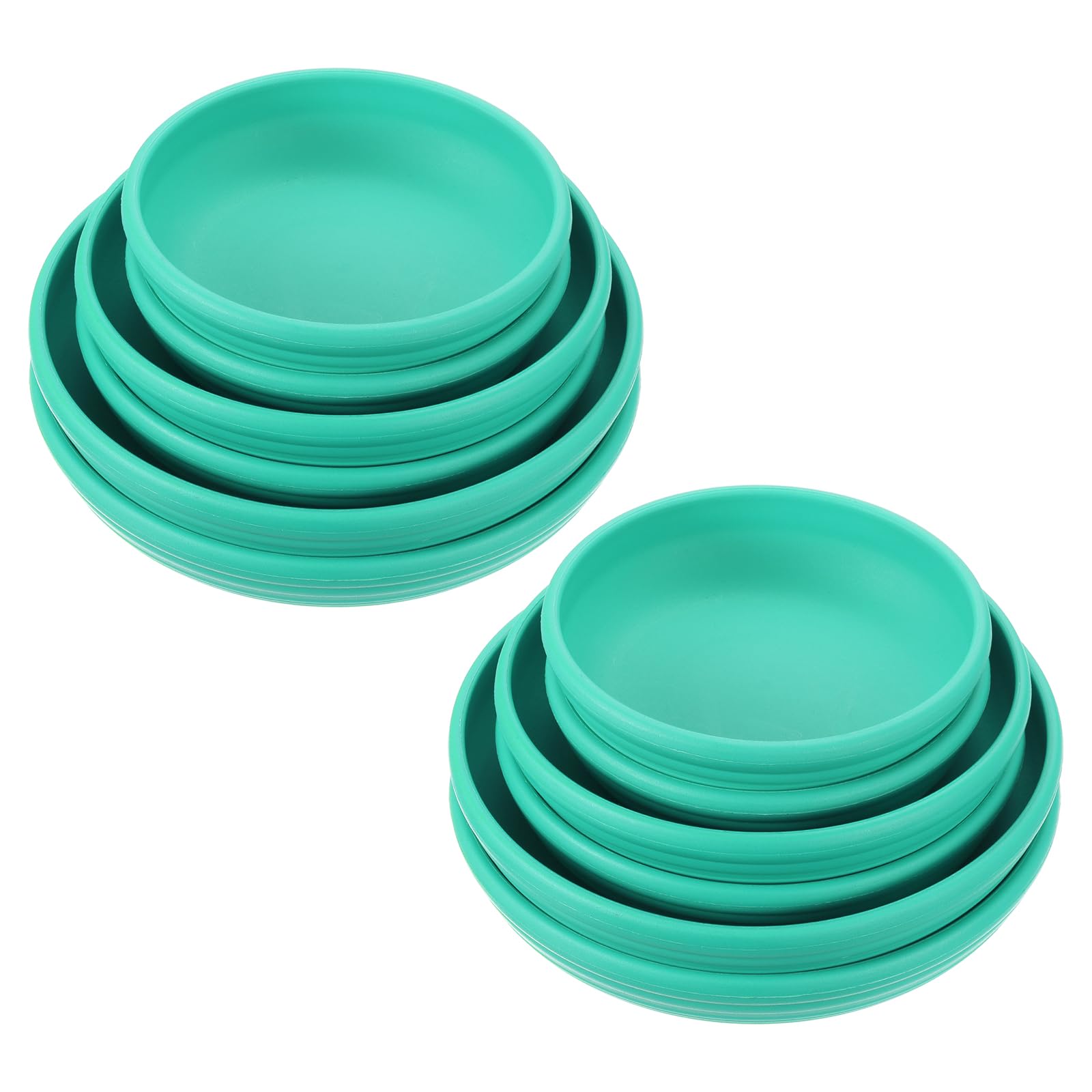 PATIKIL Plant Saucer Tray, 6 Pack 6/7/8 Inch Plastic Round Plant Saucer Flower Planter Drip Tray for Indoors Outdoors Patio Balcony, Emerald Green