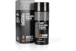 gowwim Hair Fibers for Thinning Hair 25g Hair Building Fibers 100% Undetectable,Instantly Cover Sparse Hair Areas-Bald Spots Cover Up. (Black)