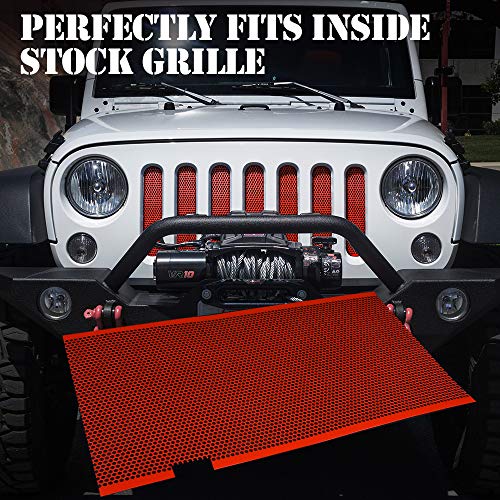 Xprite Red Aluminum Alloy Mesh Grill Inserts Compatible with 20072018