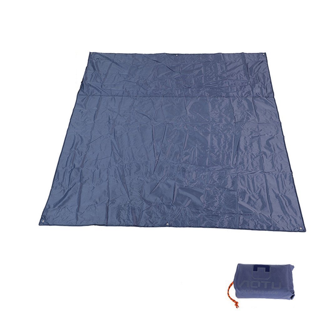 Rayami 85"x85" Waterproof Tarps Picnic Blanket Mat Camping Moisture Barrier Outdoor Multifunctional Tent Tarp Footprint Ground Sheet Mat with Drawstring Carrying Bag(Grey)