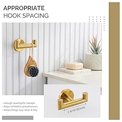 Angle Simple Towel Double Hook Brushed Gold 2