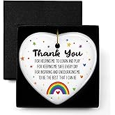Teacher Appreciation Gifts, Thank You Encouraging Me to Be The Best, Ornament Keepsake Sign Heart Plaque Gift for Teacher, Best Teacher Gift, Birthday Christmas Teacher Gifts for Women from Student