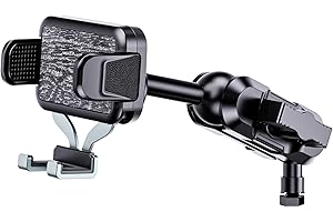 Kaishengyuan Dash Mount Phone Holder with Metal Double Socket Arm & 360° Rotation Extension Mounting Arm & 0.98” Ballhead Kits Compatible with 4“-7" Smartphones (Not Include Metal Base)