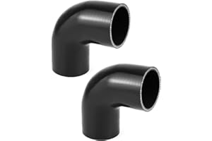 QWORK 90 Degree Elbow Silicone Hose, 2 Pcs 2.5" ID 4-Ply Reinforced Silicone Hose for Turbo, Intercooler and Intake, 4" Long