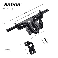 JIAHOO Slide Bolt Gate Latch, Heavy Duty Door Lock