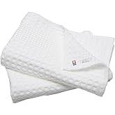 HIORIE Imabari Towel, 2-Piece Bath Towel Set, Japanese Towels, 23.6x49.2in, 100% Cotton, Lightweight, Quick Drying and Compact Towels for Bathroom, Waffle Design Fabric, Honeycomb, White