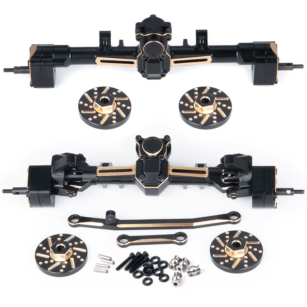 Photo 1 of SCX24 Universal Front and Rear Axles Set with Counterweights for 1/24th RC Crawler Car (Front & Rear)