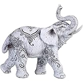 George S. Chen Imports Thai Collectible Statue Figurine Decoration (Trunk up-Thai Elephant, 88246white)