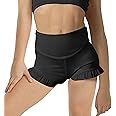 rrhss Girls Athletic Ruffle Shorts High Waisted Yoga Dance Shorts Comfy Workout Gymnastics Shorts