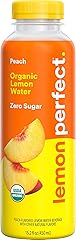 Lemon Perfect Peach, Hydrating Flavored Lemon Water, Zero Sugar, Delicious and Refreshing, Organic, 15.2 fl oz Bottles (1-Pac