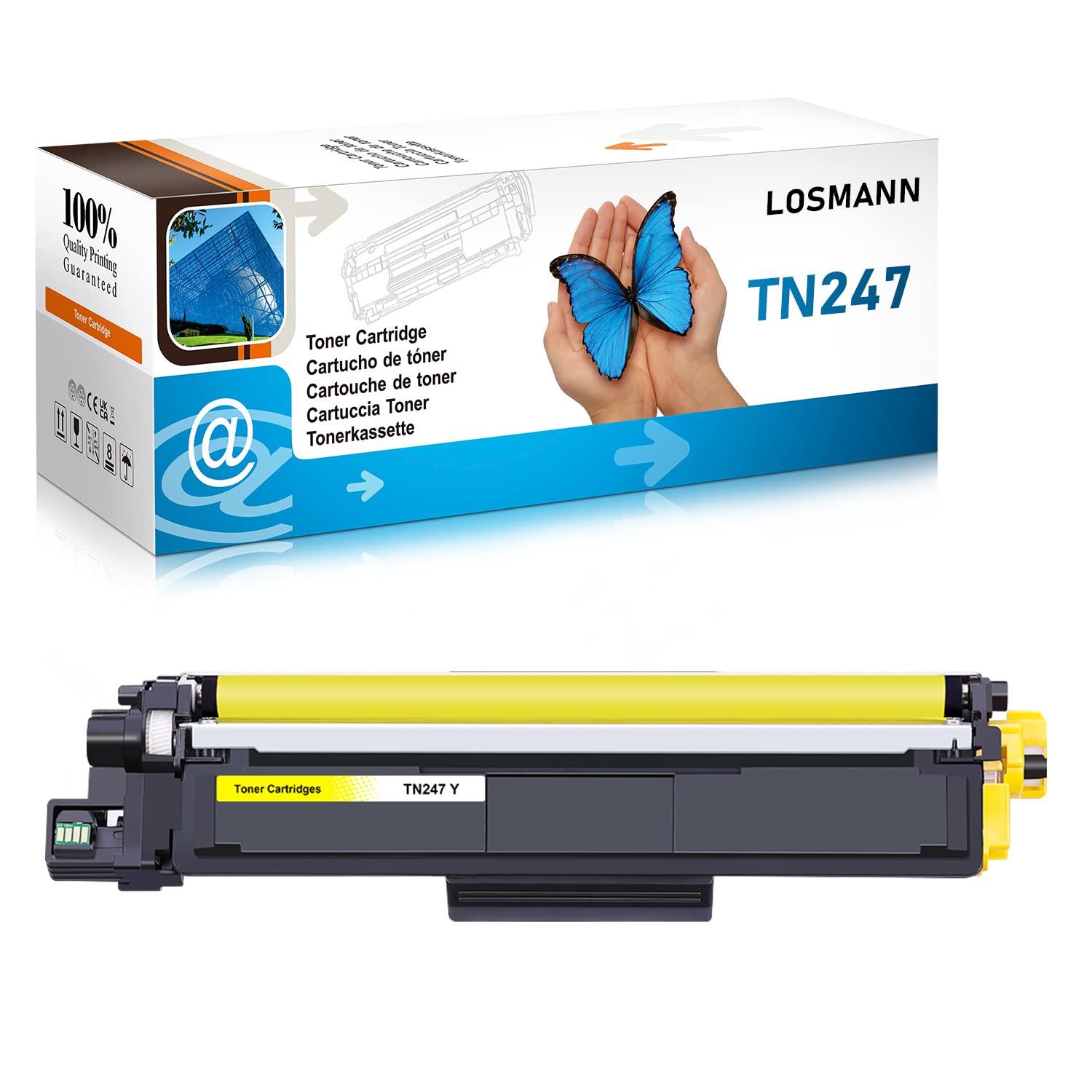 LOSMANN 1x Yellow Toner Compatible for Brother TN247 TN243 for Brother MFC-L3770CDW MFC-L3750CDW HL-L3230CDW HL-L3210CW MFC-L3710CW DCP-L3550CDW MFC-L3730CDN DCP-L3510CDW HL-L3270CDW DCP-L3517CDW