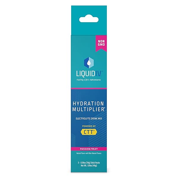 LIQUID I.V., HYDRATION MULTIPLIER DRINK MIX PASSIONFRUIT POWDER,...