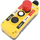 Crane Hoist Controller Push Button Switch Water 2 Key IP68 Industrial Remote Control with Emergency Stop for Electric Crane Hoist Pendant Control Station