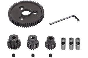 GLOBACT Rc Metal Steel 54T 32P Spur Gear with 15T/17T/19T Pinions Gear Sets Replace 3956 for Traxxas Slash 4x4 4WD/2WD/VXL Rally/Stampede 4x4 VXL/Summit/E-REVO/T-Maxx/Rustler 4X4 VXL