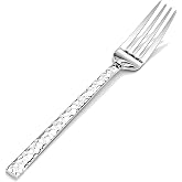 4 Piece Hammered Dinner Forks Set,18/10 Stainless Steel Forks, 8 Inch | Heavy Duty Dinner Forks Only, Mirror Polished, Dishwasher Safe for Home, Kitchen, Restaurant and Daily Dining