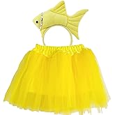 TIKSON Adorable Kids Fish Costume Headband and Tutu 2pcs Set for Halloween Animal Dress Up Accessories