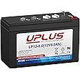 UPLUS 12 Volt 8AH AGM Rechargeable Battery with F1 Terminals, Replacement ML7-12 12 Volt 7.2 AH SLA Batteries fit for Verizon Fios System, Ion Outdoor Speaker, Electric Scooter, Kids Ride-ons etc.