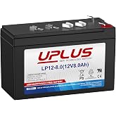 UPLUS LP12-8.0 12V 8AH Rechargeable AGM Battery with F1/F2 Terminals | Long Lifespan Model for Frequent Cycling, Ideal for Stairlift, Kids Ride-ons, Verizon Backup System, Ion Outdoor Speaker, UPS