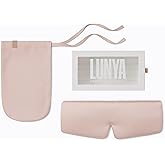 Lunya Washable Silk Sleeping Mask - Thermoregulating Mulberry Silk, Light Blocking and Comfortable Fit – Sleep Mask for Women and Men with Box - Delicate Pink - Small