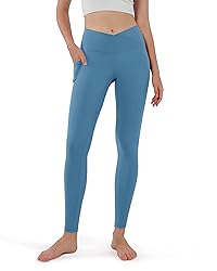 ODODOS Cross Waist Yoga Leggings for Women with