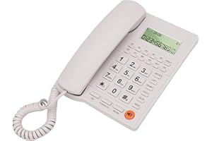 Pomya Large Key Wired Telephone, Big Buttons Phones for Seniors, Adjustable Ringer Volume, Caller ID, Customizable Alarm, Cor