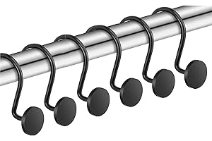 Shower Curtain Hooks, Rustproof Shower Curtain Rings for Bathroom, Metal Shower Hooks for Shower Curtain Rod, Modern Decorati