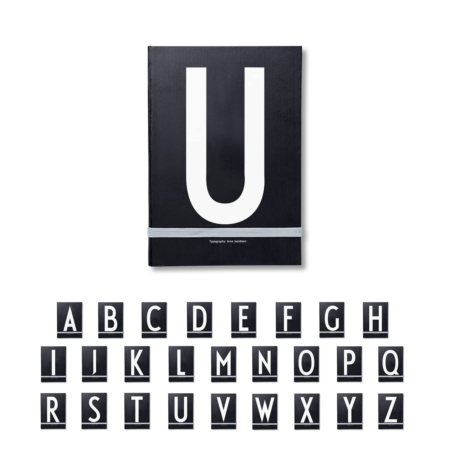 Design Letters Personalised Black Notebook (A-Z) | 2025 Diary A5 | Hardcover A5 Notebook with Ribbon Bookmark | Ideal as Journal, Diary, Planner | 2025 Journal with 146 Pages for Office, School, Home