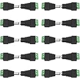 10 Pairs (10 x Male + 10 x Female) 5.5mm x 2.1mm 12V DC Power Jack Adapter Connectors for Led Strip, CCTV Security Camera Cab