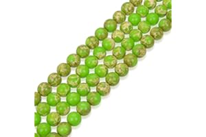 1 Strand Adabele Natural Peridot Green Impression Aqua Terra Jasper 4mm Round Loose Beads Sea Sediment Gemstone Spacer for Craft Jewelry Making (90-95pcs) GX6-4