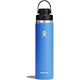 Hydro Flask Water Bottle - Insulated Stainless Steel - Wide Mouth Flex Chug Lid, Non Spill, Leakproof in 24 Oz Cascade Blue