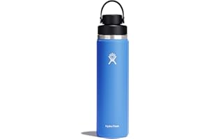 Hydro Flask Water Bottle - Insulated Stainless Steel - Wide Mouth Flex Chug Lid, Non Spill, Leakproof in 24 Oz Cascade Blue