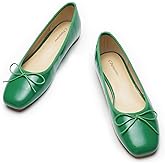 C.Paravano Women's Ballet Flats, Comfortable Slip On Round Toe Flat Shoes, Casual Walking Green Shoes for Women, Slip-On Bow Dressy Flats for Party Work Office (Size 6.5,Green)