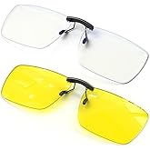 ANYLUV Clip On Blue Light Blocking Glasses Lightweight Rectangle Blue Light Glasses Men for Computer Gaming, Anti Eye Strain