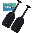 VEITHI Boat Paddle Telescoping Collapsible Oar for Boat Anti Slip Aluminum Plastic Canoe Paddles 2 Pack Small Tubing Floats Oars Row and Safety Boat Accessories for Kids and Adults(4Color)