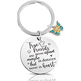 Ouligay True Friends Keychain Friendship Gifts for Women Best Friends Keychain Bff Long Distance Friendship Gifts Bestie Frie