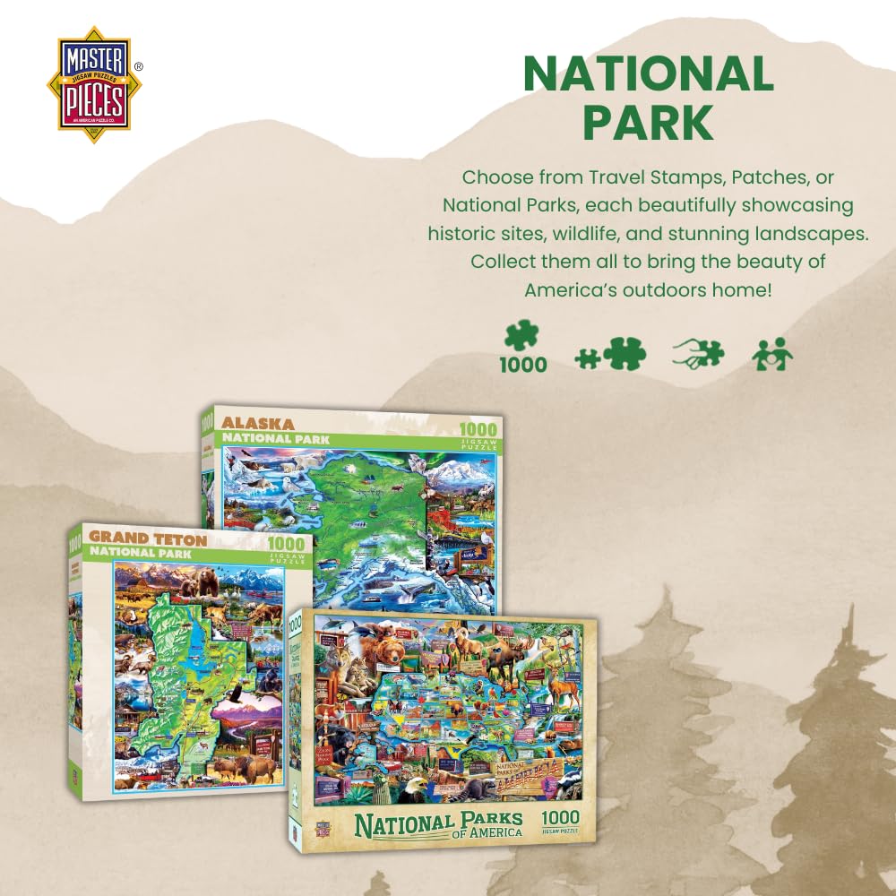 MasterPieces - 1000 Piece Jigsaw Puzzle, National Parks of America, Fun for Adults, Family, Kids 19.25