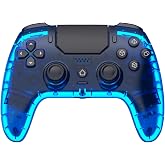 SZDILONG Wireless Controller for PS5 Pro/Slim, MAC, iOS, Steam, PC/Android | 1500mAh Battery,7 Colors RGB Light,Hall Sticks,Turbo,Programmable,Microphone/Mute Button,Dual Vibration,3.5mm Audio Jack,Blue