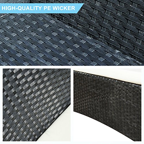 image for mecor 4PC Outdoor Furniture Set,Rattan Wicker Patio Set Cushioned Sect