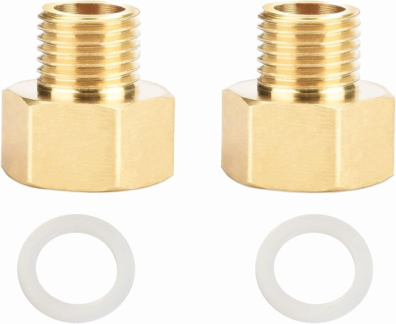 oumuik Brass Reducer 1/4" to 3/8" External Male Female Extension Fittings 2pk