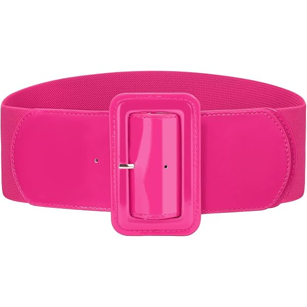 eVogues Plus Size Wide Patent Leather Fashion Belt Baby Pink  display picture 1