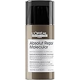 L'Oréal Professionnel Paris Absolut Repair Molecular Leave In Mask - Smooths and Strengthens Hair For All Damaged Hair Types, Protects from Heat