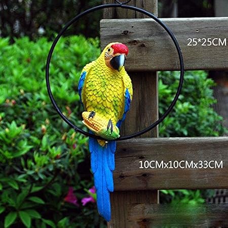 Wonderland Blue Parrot in Ring for Hanging, Home Decor, Garden Decor, Home Decoration, Parrots, Bird Decor, Balcony Decoration, Gift