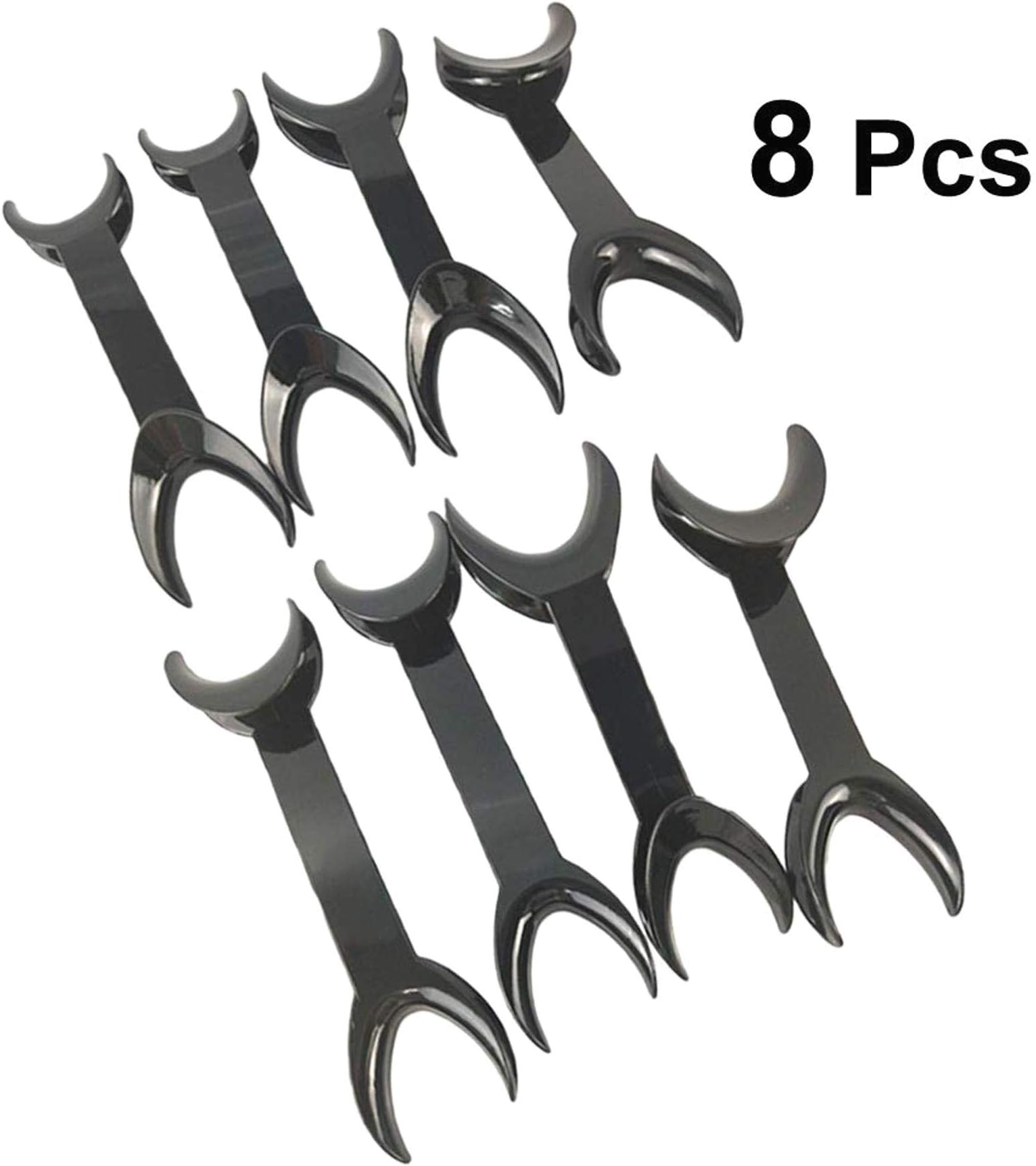 LAQI Mouth Opener Dental Tool Double Head Mouth Opener T-Shape Intraoral Cheek Lip Retractor Opener Black 8Pcs