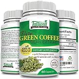Pure Green Coffee Bean - 800mg - 60 Capsules - GCA (Green Coffee Antioxidants) 50% Chlorogenic Acids - Promotes Weight Loss and Fat Breakdown - Money Back Guarantee By Tallwell Nutrition(tm). Premium Quality Green Coffee Bean Extract Weight Loss Supp