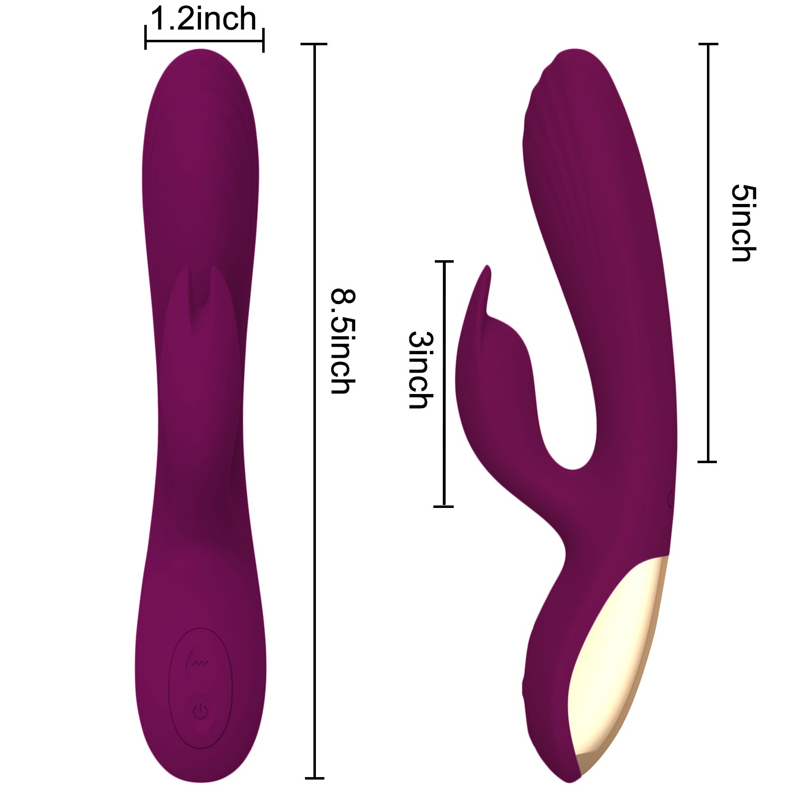 Silicone Rabbit G-Spot Vibrator, Tracy\'s Dog 10 Speed Waterproof Vibrating Massager Rechargeable Vagina Clitoral Stimulator Adult Sex Toy for Women Lesbian