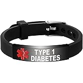 UNICGIFT Medical Alert Bracelet Dual-Sided Custom Engraved ID Identification Personalized Wristband for Women Adjustable Band Security Clasp